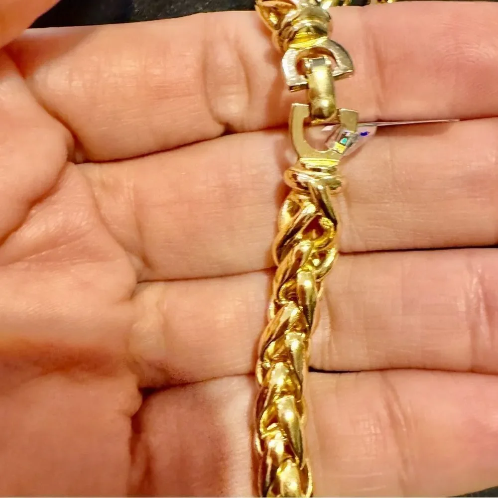 CHRISTIAN DIOR VINTAGE PEARL & ENAMEL GOLD CHAIN NECKLACE - Picture 5 of 8